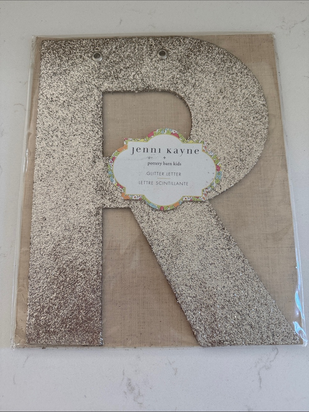 Jenni Kayne + Pottery Barn Kids Glitter Letter R in Gold Sparkle NWT